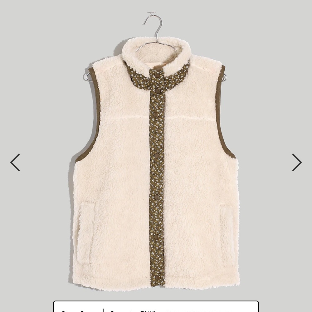 Madewell (Re)sourced Faux-Shearling Vest size xl